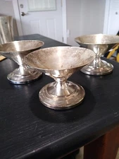 3 Antique Vortex 1914 - 1915 Metal Soda Fountain Ice Cream Sundae Cup Holders 