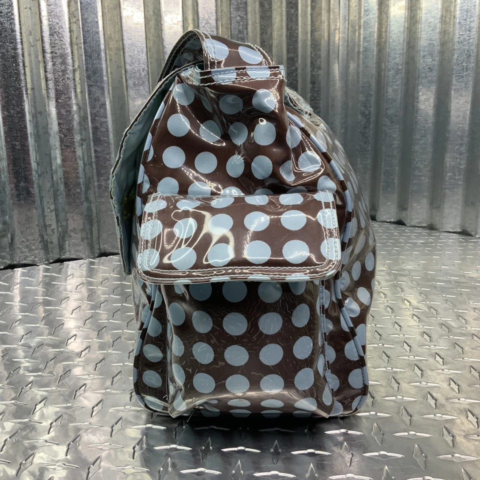 Kalencom Messenger Buckle Diaper Bag Chocolate Blue Dots - Image 4 of 4