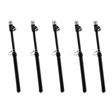 5pcs Heavy Duty Straight-on Dual Head Truck Tire Pressure Gauge Black 10-150psi