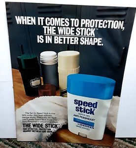 1983 Mennen Speed Stick Deodorant Original Print Ad