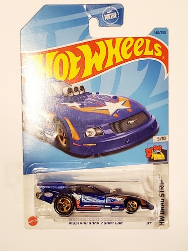 Funny Car - Slick - Mustang - Gold Rims - Hotwheels - Mattel - Picture 5 of 6