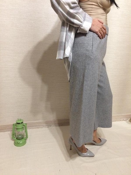 Women Massimo Dutti Trousers Grey Knit 38