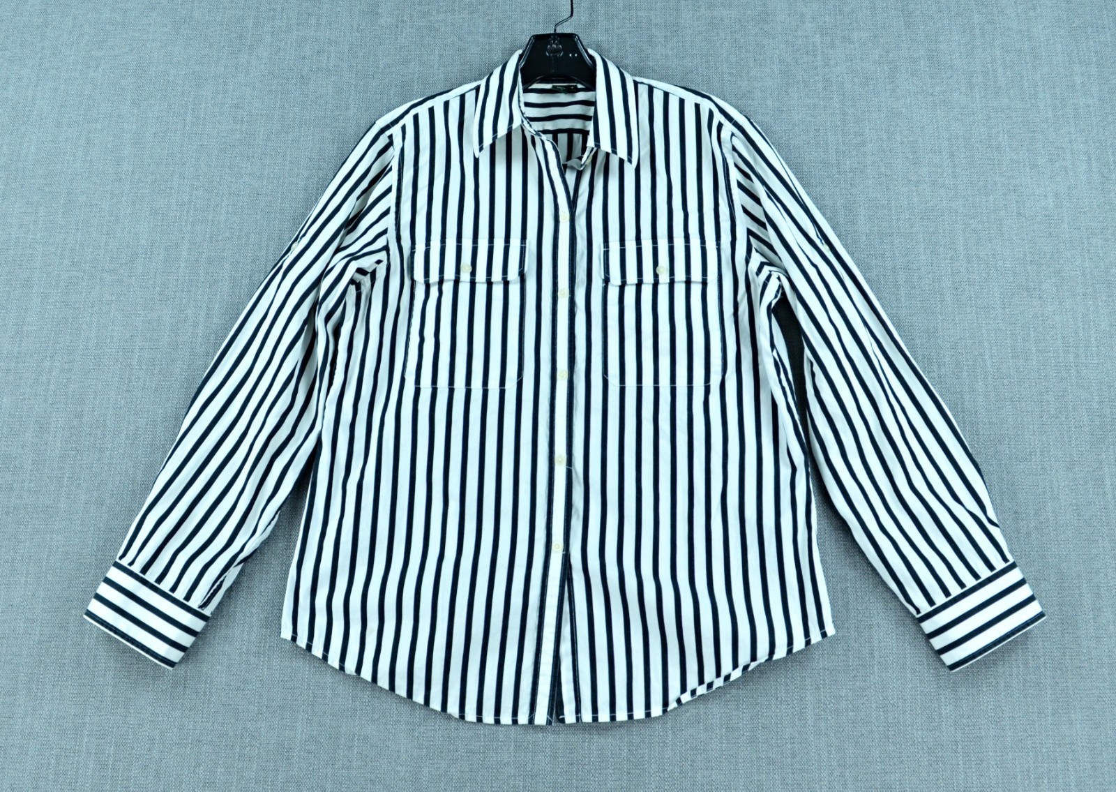 Shirt Women's M Ralph Lauren Striped Long Sleeve Roll Tab Sl