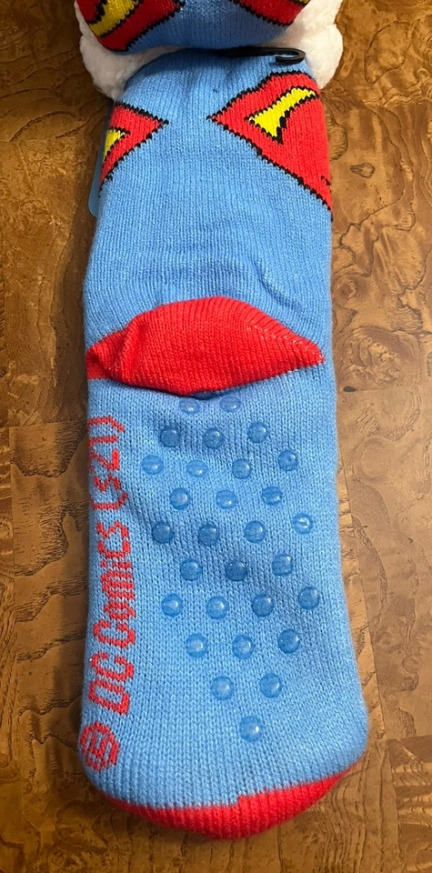Calcetines antideslizantes forrados DC Comics Superman Sherpa "talla única" nuevos con etiquetas Foto 4 de 4