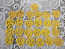 Lot 25 Vintage Yellow 45 RPM Record Adapters