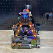 FG Square Lemax Hell's Sea Pendulum Pirate Ship Halloween Village Carnival Ride