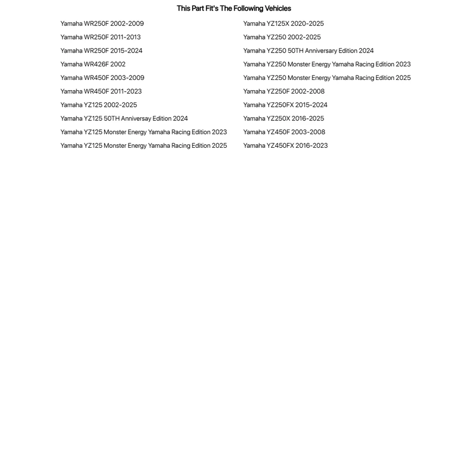 Buje trasero Tusk Impact para motocicleta - blanco para Yamaha YZ250F 2002-2008 Foto 4 de 4