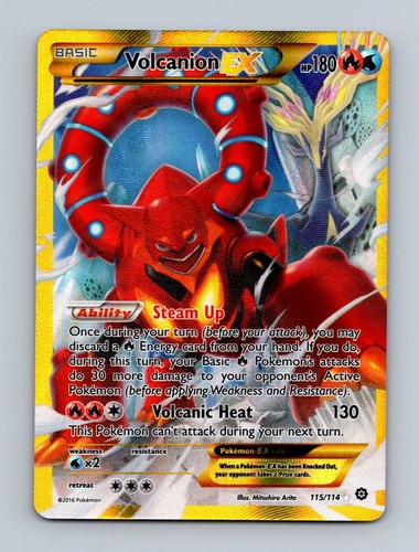 Volcanion EX 115/114 Secret Rare Steam Siege Pokemon Holo Near Mint