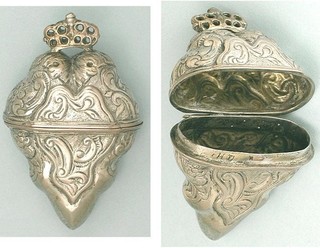 Antique Silver Plated Bride's Spice Box (Hovedvansaeg) Scandinavia C1800s