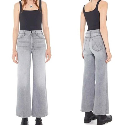 MOTHER The Hustler Roller Ankle Jeans Gray Chateau Secrets Wide Leg Size 25