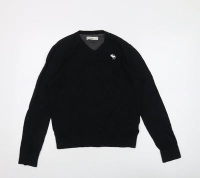 Abercrombie Kids Teens Pullover Pulli schwarz V-Ausschnitt