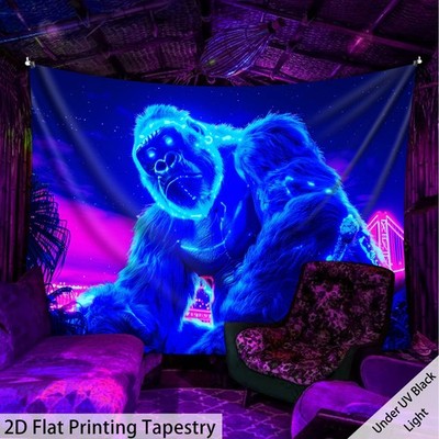 2D Flat, 1pc- Trendy Cyberpunk Sci-Fi Giant Gorilla Futuristic Jungle- Ultra Lar