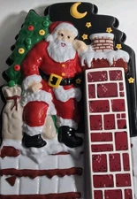 Vintage Christmas Panel Phone Santa Chimney Light-Up Telephone Box Manual Works