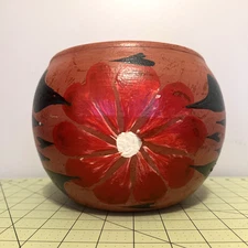 Talavera hand painted planter / Flower pot from Mexico 8x7"