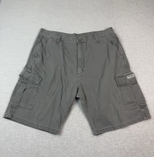 Wrangler Mens 38 Gray Cargo Shorts Cotton Utility Hiking Outdoor Work