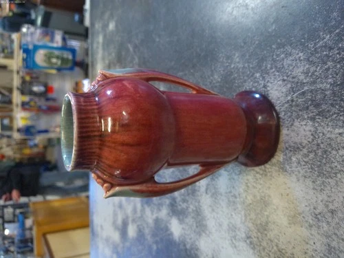 Roseville Vase Maroon 6 1/2"
