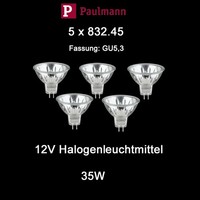 5 X Paulmann 832.45 Halogen Reflektor Birne 35W Gu5.3 Dimmbar Warmweiß