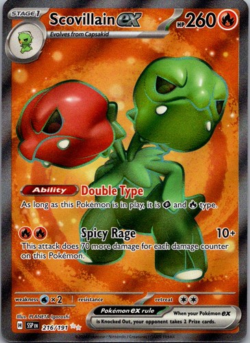 Scovillain ex 216/191 Ultra Rare Surging Sparks Pokemon Holo Near Mint