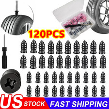 120 Pcs Rubber Tire Nail Repair Kit Screw In Tire Plugs for Car Truck SUV Van