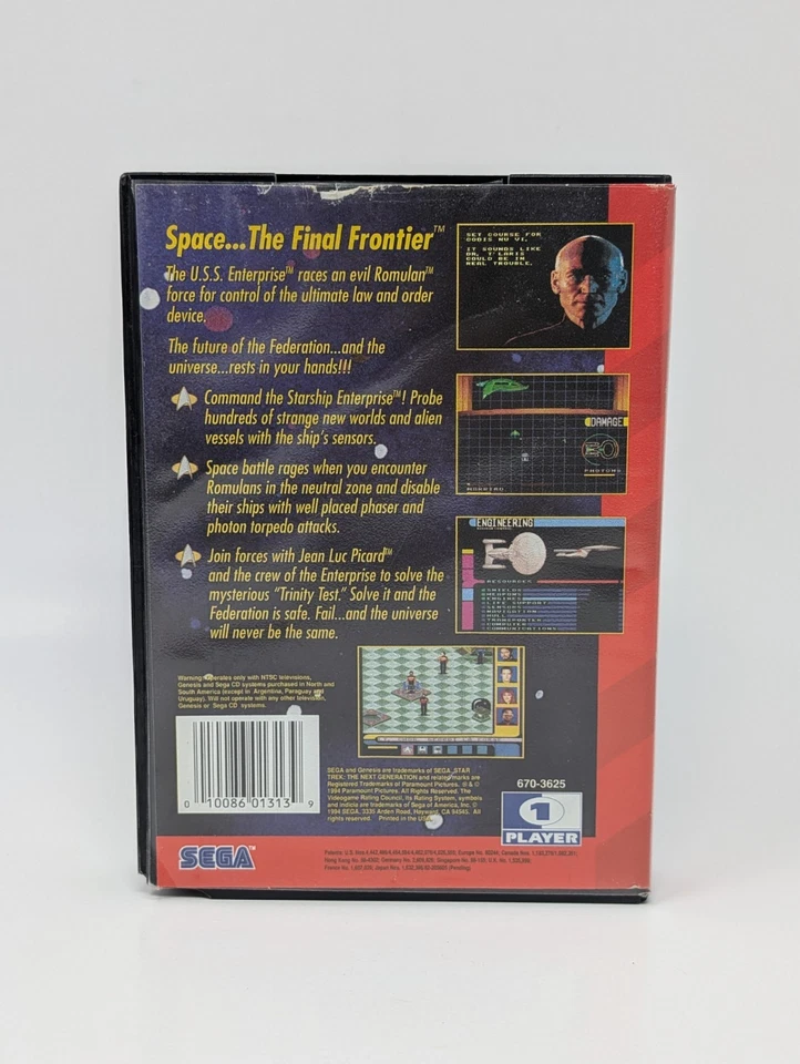 Star Trek: The Next Generation: Echoes From the Past (Sega Genesis, 1994) - CIB - Image 3 of 4