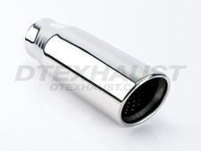 Stainless Steel Slanted  SUV Resonated Tip Exhaust 2.5" In 4" Out 12" Long