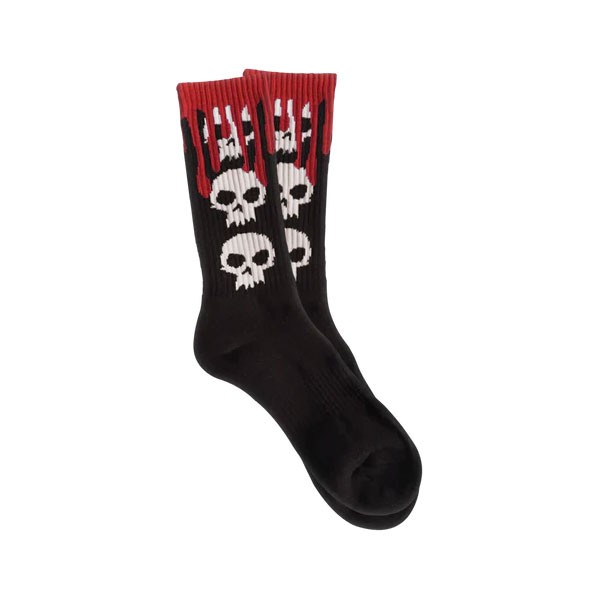 Socks 3 Skull Blood Black