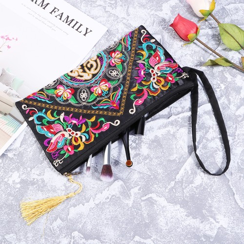 Ethnic Embroidered Purse for Women Handheld Wallet Unique Design - Picture 3 of 12