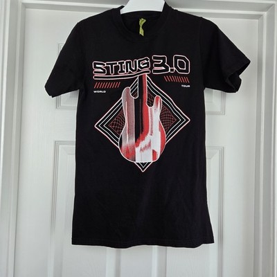 Sting 3.0 City Scape Bass Concert T-shirt World Tour Dates Size S Black Cotton