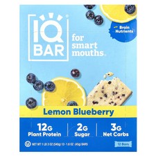 Plant Protein Bar, Lemon Blueberry, 12 Bars, 1.6 oz 45 g Each