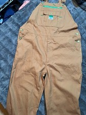 Liberty Carpenter Bib Overall Mens Khaki Denim Rigid Work Wear Relaxed Fit