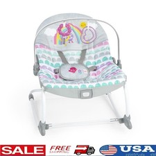 Infant Toddler Baby Rocker W/ Toy Bar Vibrations Multi-use Adjustable Safe Gift