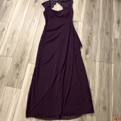 XSCAPE By Joanna Chen Purple Maxi Dress Lace Keyhole Size 8 Prom Bridesmaid
