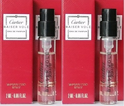 Cartier BAISER VOLE Eau de Parfum EDP 0.06 oz/2ml ea Deluxe Sample 2 PACK