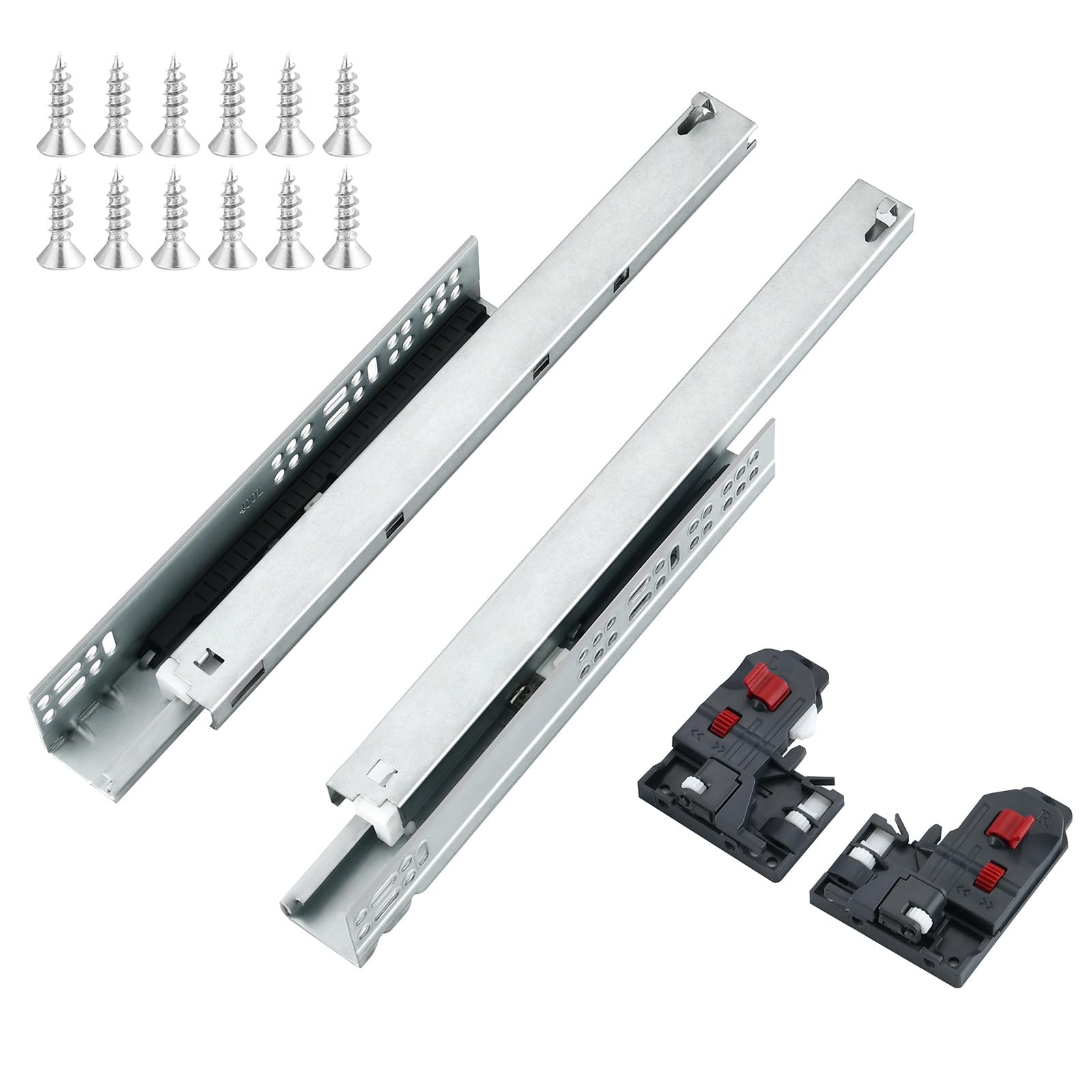 6 Pair 24 Inch 600mm Soft Close Undermount Drawer Slides,100LB Load Capacity ...