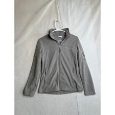 Columbia Womens Fast Trek II Full Zip Fleece Jacket Gray Size S Mock Neck Hiking