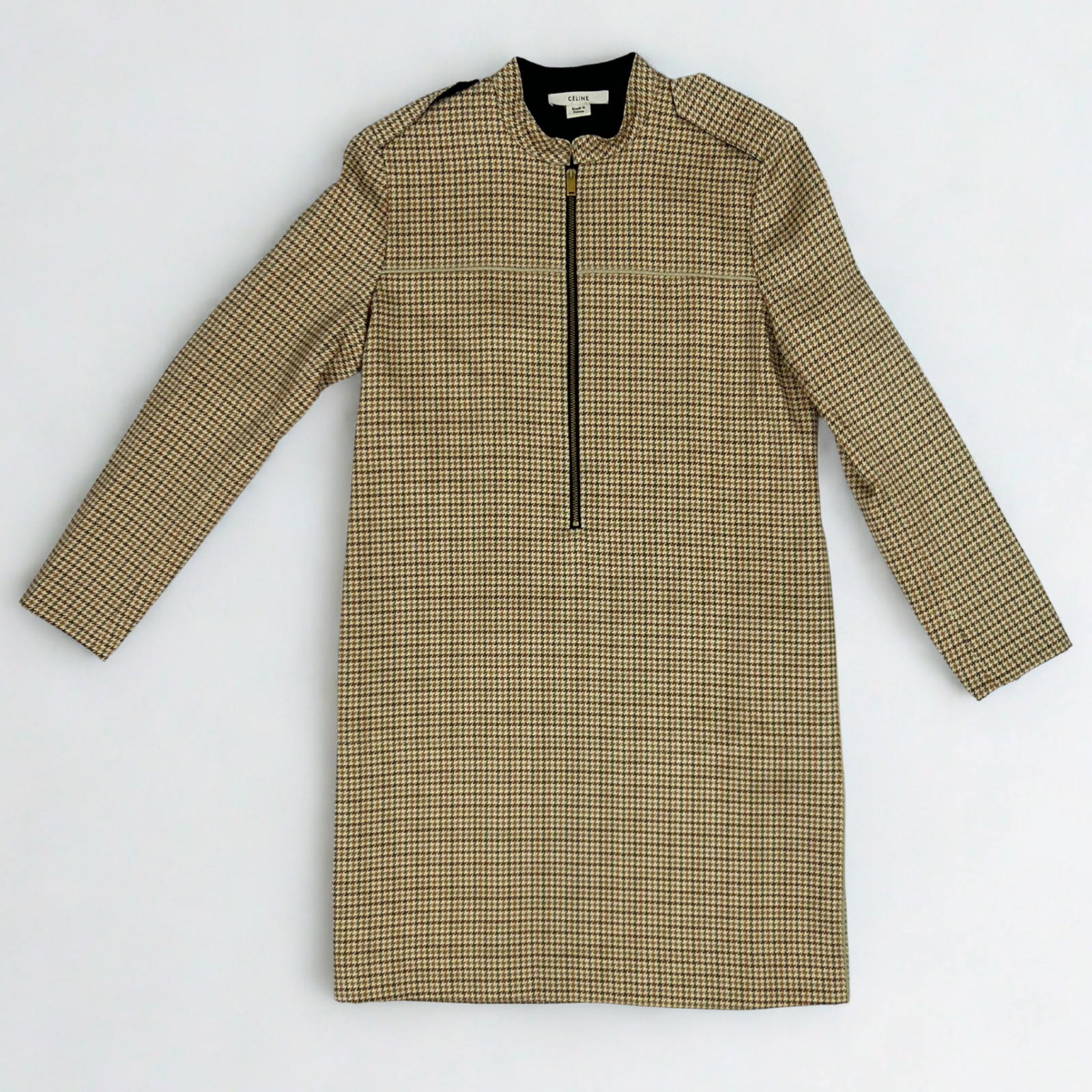 Céline Plaid Silk Mini Dress