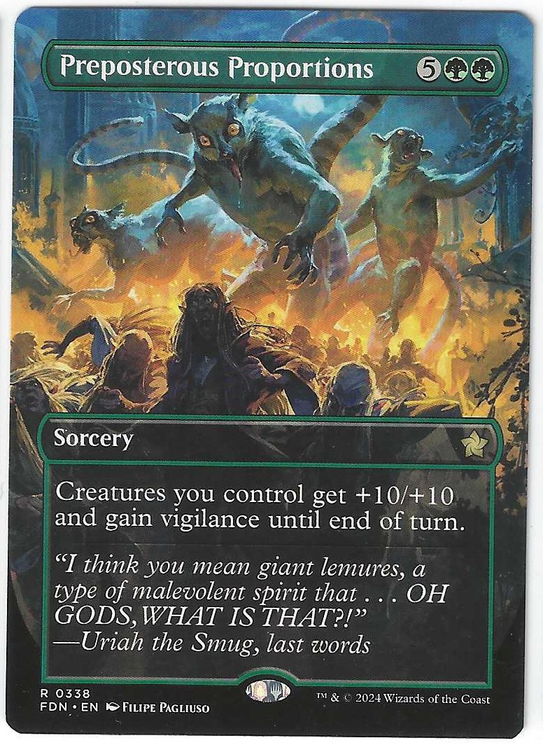 MtG - Foundations Variants: Preposterous Proportions Card #0338 Borderless Rare