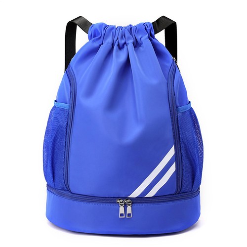 Drawstring Backpack Zippered Pocket Sport Gym Waterproof Cinch Sack Pack Bag - Picture 14 of 19