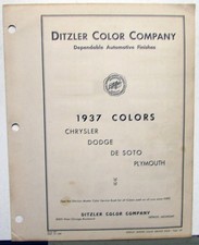 1937 Chrysler Dodge Desoto Plymouth Colors Paint Chips Ditzler Color Company 1937 Chrysler Dodge Desoto Plymouth Colors Paint Chips Ditzler Color Company