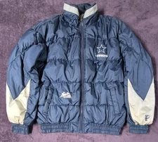Vintage 90s Pro Player Men L Dallas Cowboys Duck Down Full Zip Puffer Jacket