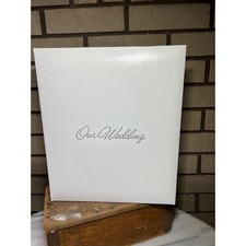 Vintage CR Gibson Our Wedding Album Loose Leaf Embossed White New Old Stock