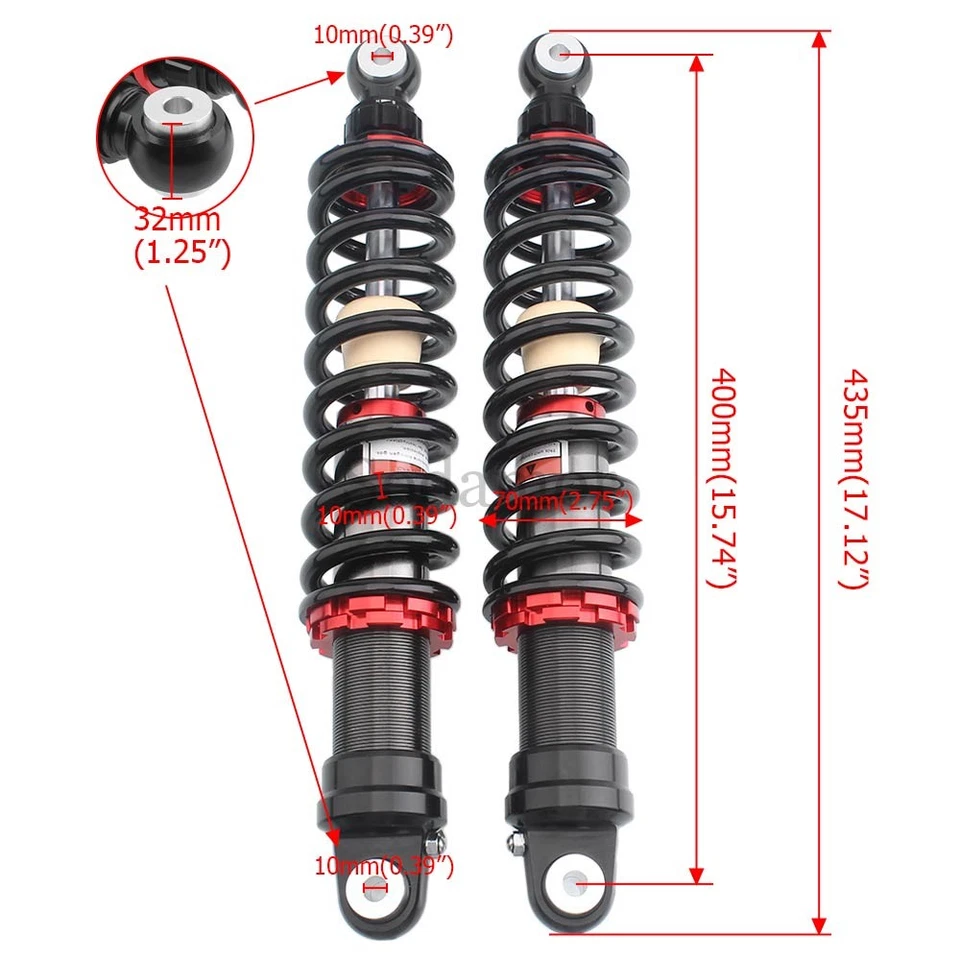 400mm Nitro Front Shocks Absorbers For Yamaha Honda Sportrax TRX400EX 1998-2010 - Image 2 of 4