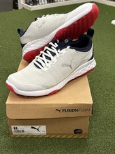 Puma Fusion Pro Men Golf Shoe Spikless Size UK 8 White Navy Red Brand New Boxed