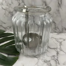 Bath and Body Works Hurricane Glass Candle Holder 3 Wick Large Ribbed Clear New