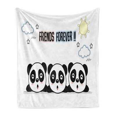 Für immer Freunde Weich Flanell Fleece Decke 3 Pandas Entwurf