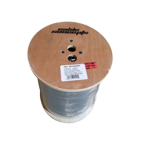 Cable Concepts 1000' RG6 Cobre Sólido Núcleo Coaxial 17AWG Mensajero Cobre Desnudo - Imagen 3 de 3