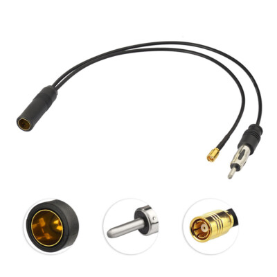 DAB + FM/AM Car Radio Active Aerial Antenna Converter Splitter SMB DIN Cable 12''