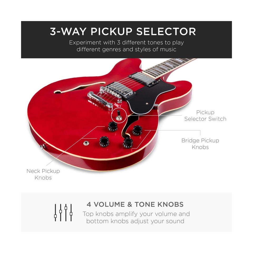 Best Choice Products SemiHollow Body Electric Guitar Set w/Dual Humbucker Pi... eBay