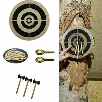 Wikinger Axtwurfspiel Ring toss Game Zieltafel aus Holz Axtspiel Partysport U2I9