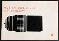 Original Minolta MC Rokkor X Lenses DOF Chart - Excellent